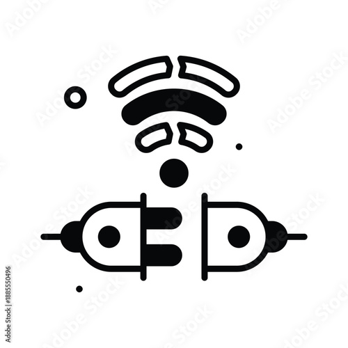 Premium glyph icon of internet connection lost, network failure