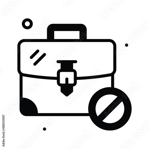 An editable glyph icon of unemployment, job loss, economic instability