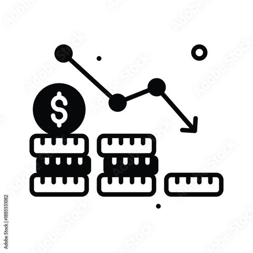 Ready to use glyph icon of economic crisis, market decline
