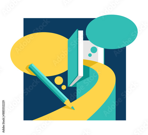 Self-education - open dairy, pencil, way inside