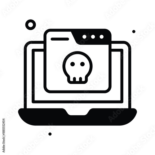 A visually appealing glyph icon of online blackmailing, digital threats