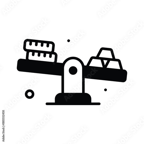 Grab this carefully designed trendy glyph icon of gold value