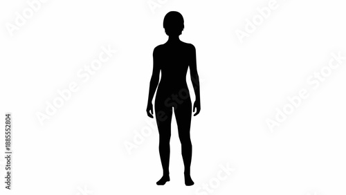 Silhouette of a person standing against a white background.