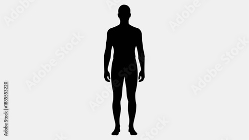 Silhouette of a standing human figure against a plain background.