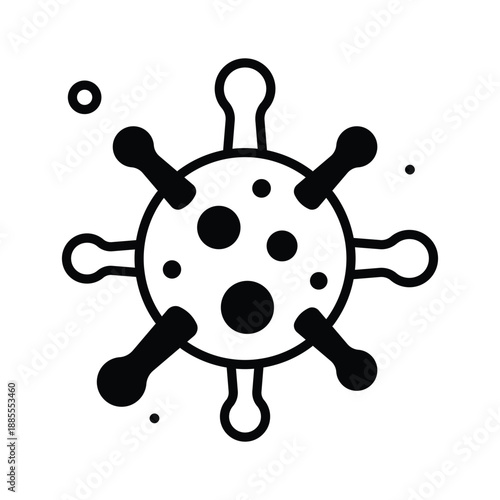 Latest glyph icon of virus, infectious disease spread, public health risks