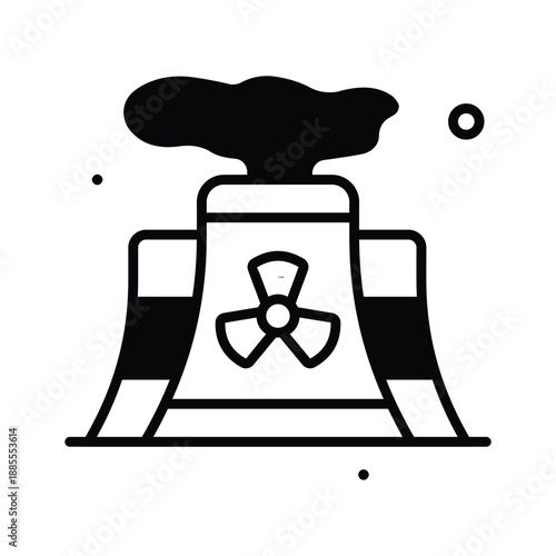 A customizable glyph icon of nuclear pollution, toxic emissions