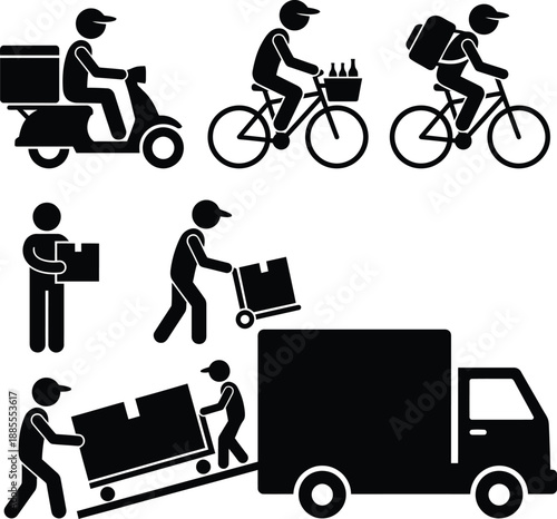 Delivery services using various transport methods and package handling