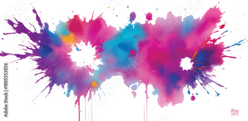 Colorful powder explosion vibrant Holi festival splash abstract background for graphic design and creative projects