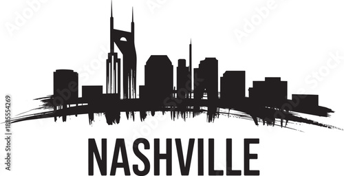 Nashville tennessee skyline silhouette, modern architecture cityscape of american city