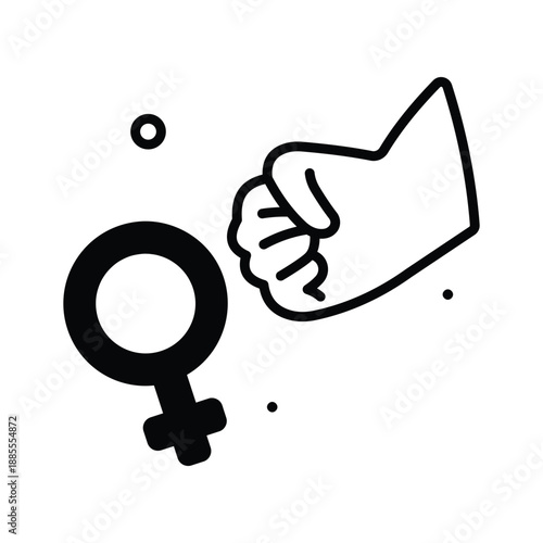 A visually appealing glyph style icon of domestic violence