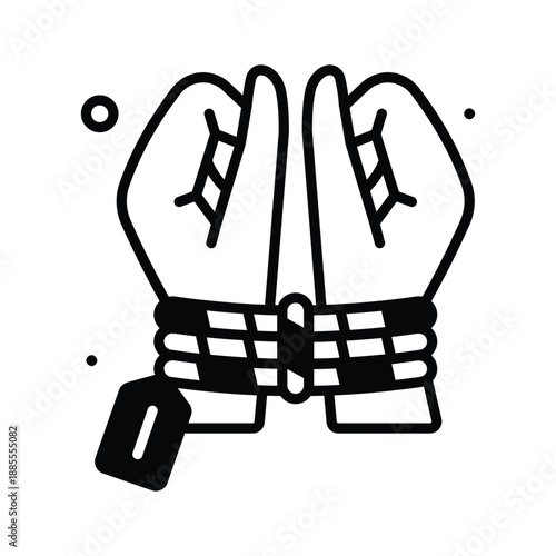 glyph icon of human trafficking, exploitation and forced movement