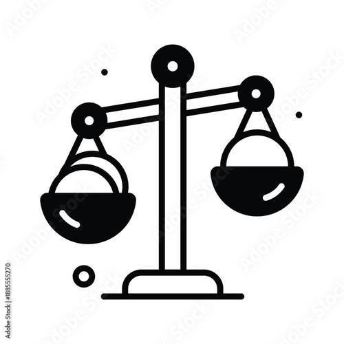 A visually engaging glyph icon of wealth inequality, economic disparity