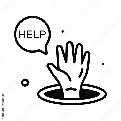 Trendy glyph icon of help, emergency assistance and support services