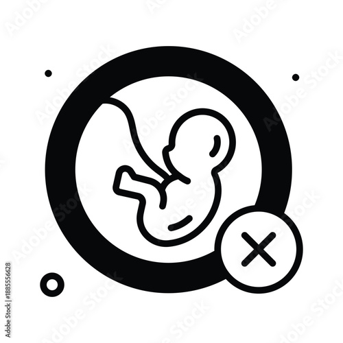 Ready to use glyph icon of abortion, reproductive health and ethical debate