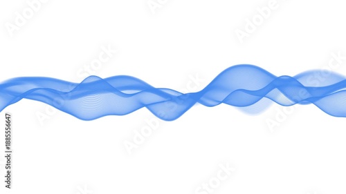 Abstract smooth blue wave 3d animation on white background. 4k seamless loop 60 fps