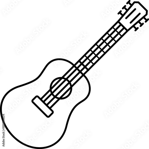 Black guitar icon - outline