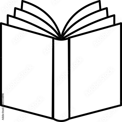 Black book icon - outline