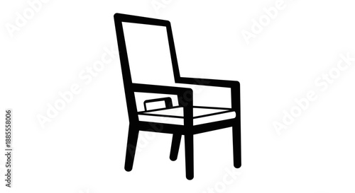 Black chair design on white background