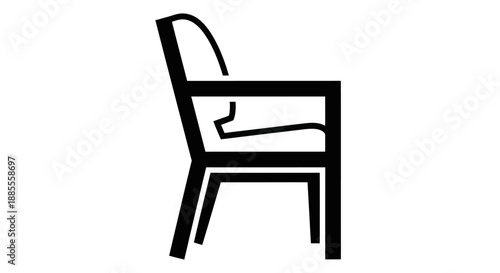 Black chair isolated on white background