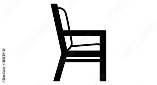 Black chair silhouette isolated on white