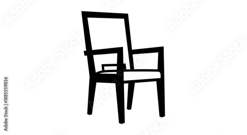 Black chair silhouette on white background