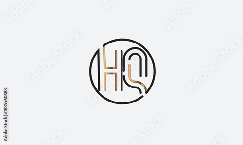 HQ, QH , Q , H , Abstract Letters Logo Monogram