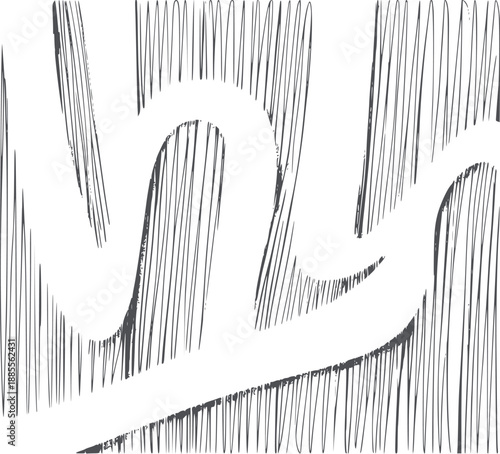 Minimalist of a cat with vertical lines black