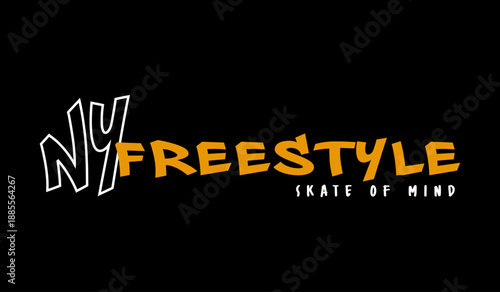 NY Freestyle Skate of Mind Urban Skateboarding Typography Graphic Design