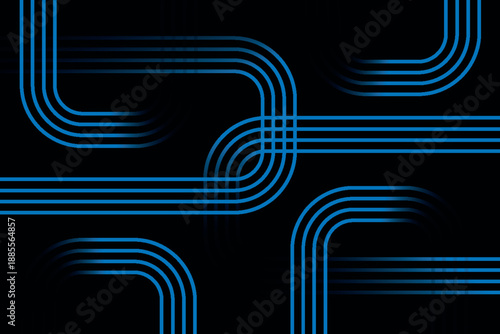 Black abstract background with trendy and modern colorful stripes design. Abstract linear maze concept for cover, banner, brochure, presentation, and certificate. Vector illustration VOL. 3