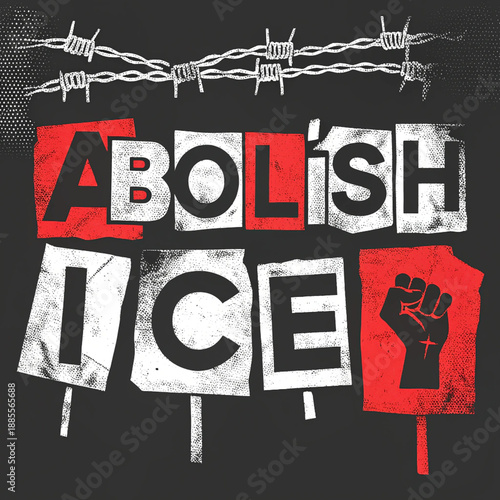 ABOLISH ICE Protest Typography – Human Rights and Social Justice Concept