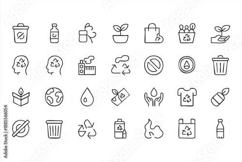 Environmental Responsibility UI Icons for Green Product Design