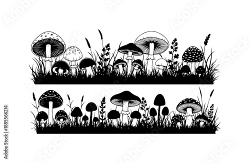 Mushroom Forest Vector Illustration