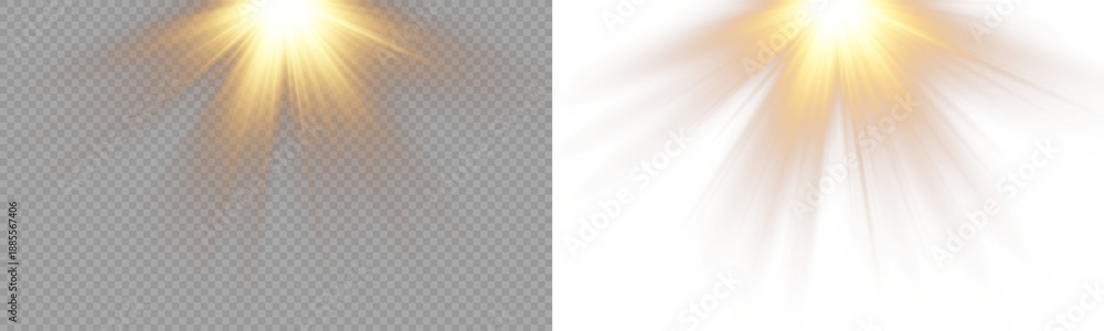 Obraz premium PNG transparent sunlight special lens flare light effect. Stock royalty free PNG image
