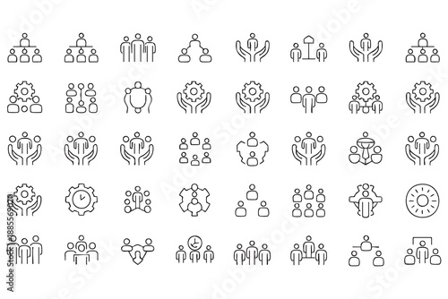 Team Coordination and Management Icons for Software Interfaces