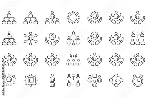 Leadership and Workforce Structure Icons for Management Tools