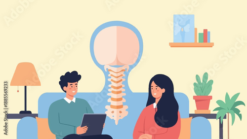 Consultation with a chiropractor or therapist about spine