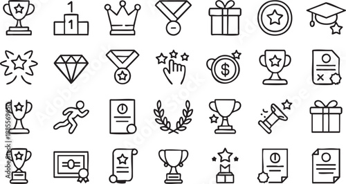 Performance and Achievement Icons for Corporate Dashboards