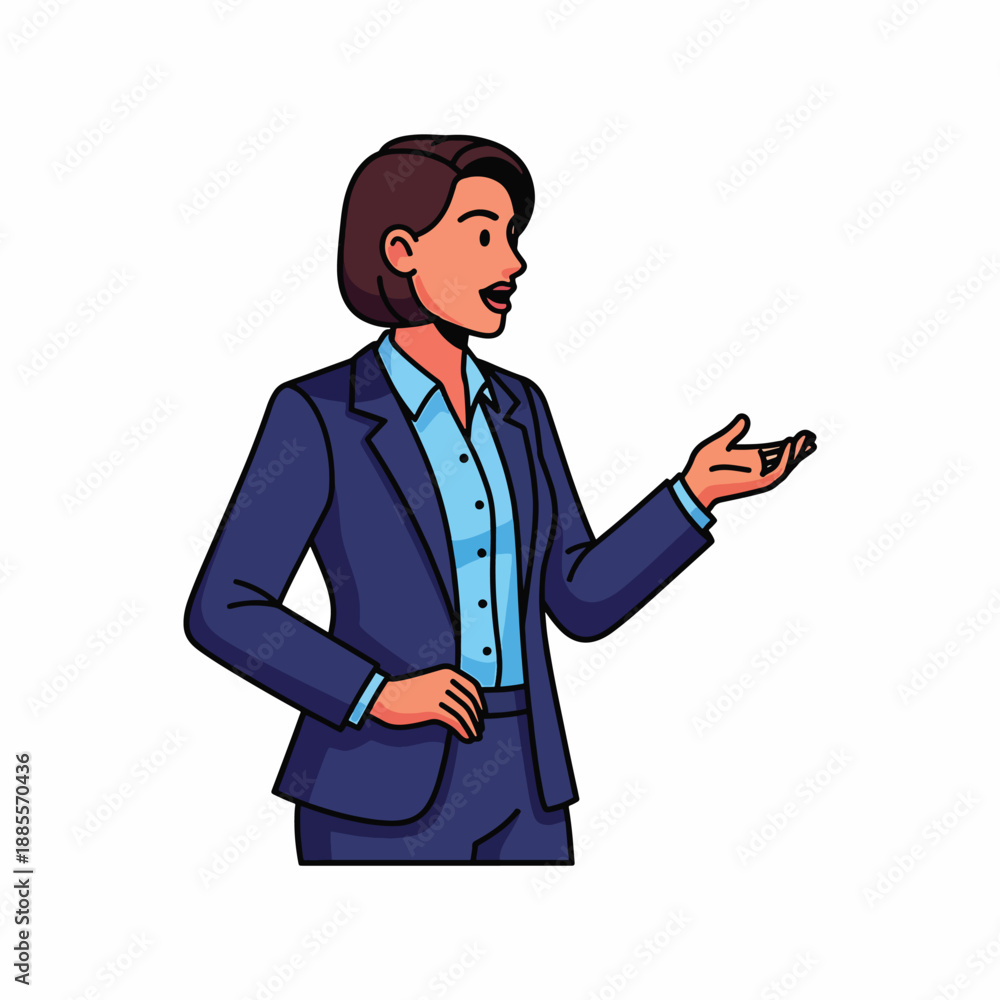 Obraz premium A woman in business attire gesturing