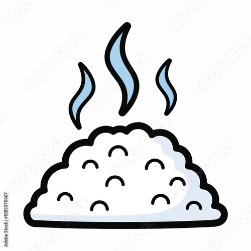 A steaming plate of mashed potatoes