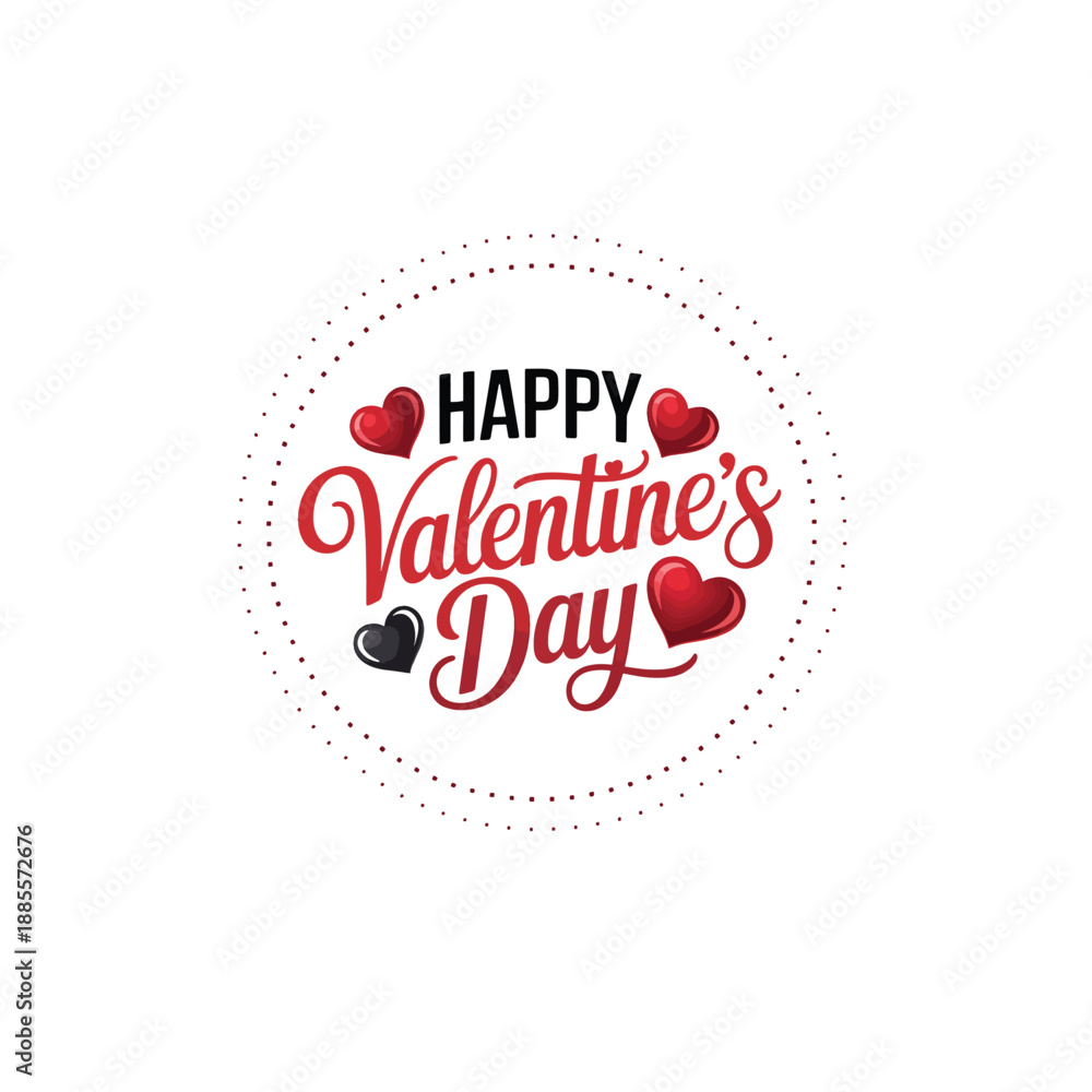 Obraz premium Happy Valentine’s Day Playful Typography Illustration Cheerful Valentine’s Day Hand Lettered Typography Design 14 February Stylish Love Typography 