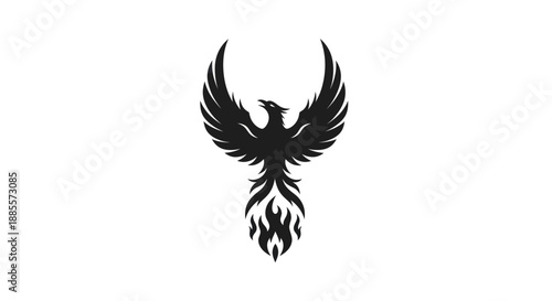 Black phoenix icon on white background