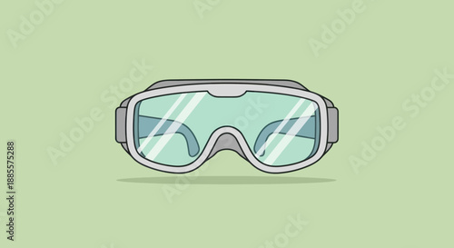Virtual reality goggles on a light green background