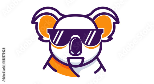 Photography Cartoon koala wearing sunglasses smiling design vector illustration