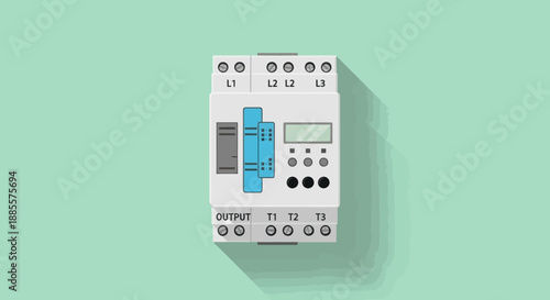 Illustration of an electrical relay control module for automation