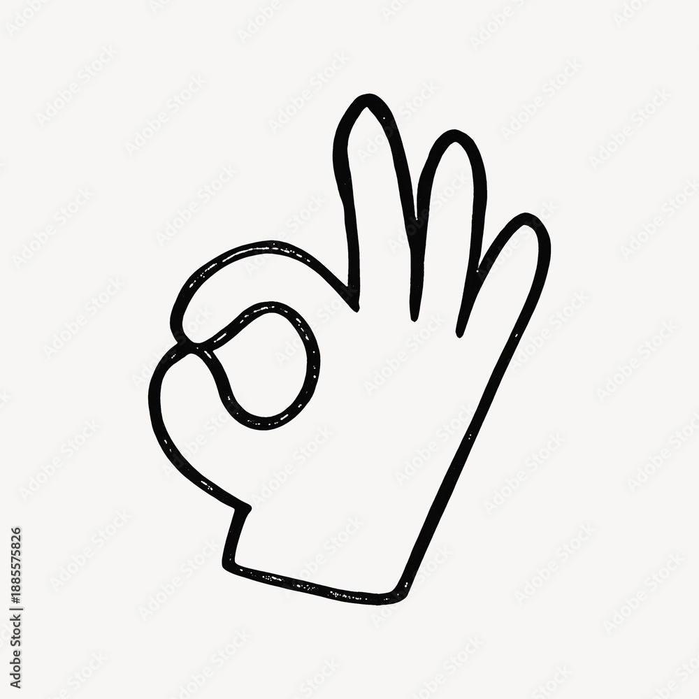 Fototapeta premium Hand gesture okay sign illustration