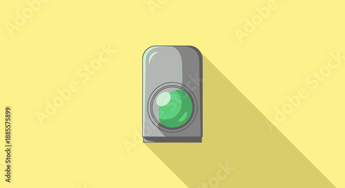 Green light signal with long shadow