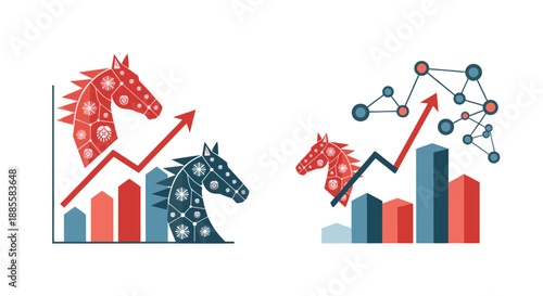 A minimalist graphic depicting rising trends. Ideal for illustrating business progress, financial reports, or articles about success and improvement.