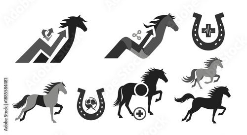 A minimalist illustration of a galloping horse evokes feelings of freedom, power, and untamed spirit, ideal for branding or concepts about movement.