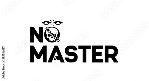 No master logo with skull and eyes on white background symbolizing freedom and rebellion