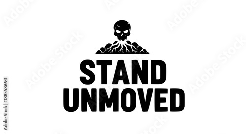 Stand unmoved: a striking black and white logo symbolizing resilience and steadfastness Vector, illustration